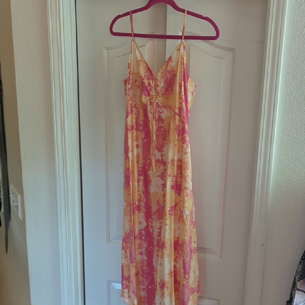 Sincerely Jules Vibrant Pink and Yellow Maxi Dress